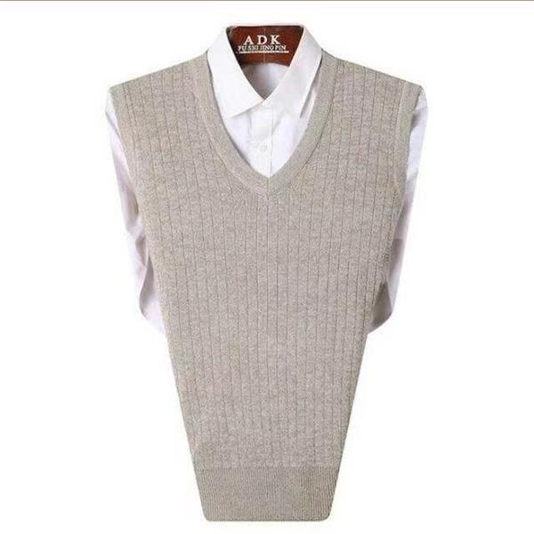 ニットベスト メンズ 秋 チョッキ トップス ビジネス Vネック アウター 重ね着 レイヤード風 コーデ単品 通勤 スリム おしゃれ 上品 - 画像 (6)