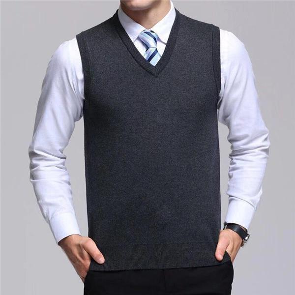 ニットベスト メンズ 秋 チョッキ トップス ビジネス Vネック アウター 重ね着 レイヤード風 コーデ単品 通勤 スリム おしゃれ 上品 - 画像 (7)