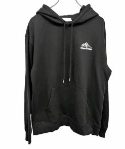 WEGO プルオーバー パーカー スウェット 裏毛 『expedition』 山 両面プリント 長袖 ポリ×綿 M ブラック 黒×白×青×赤×黄 メンズ