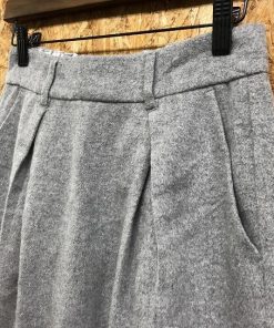 LOWRYS FARM ローリーズファーム コクーンスカート ひざ丈 無地 裏地付き バックファスナー ウエストゴム M ヘザーグレー レディース