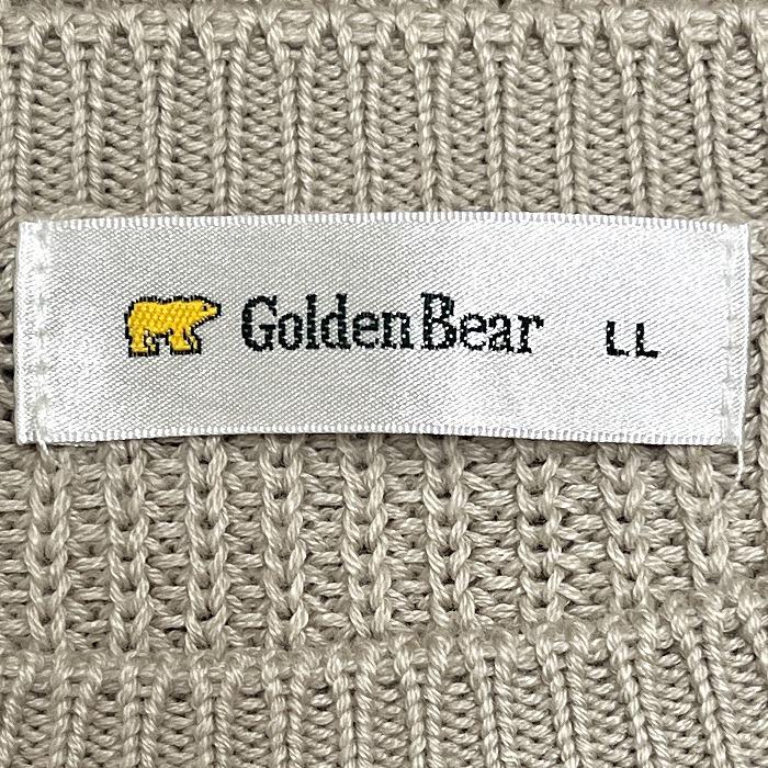 Golden Bear ゴールデンベア リブニット ベスト ノースリーブセーター 無地 丸首 アクリル×綿 LL グレーベージュ系 メンズ(レディース?) - 画像 (3)