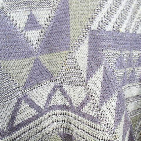 ジャックニコラウス Jack Nicklaus 長袖 ニット セーター L 紫 パープル系 幾何学模様 総柄 メンズ - 画像 (4)