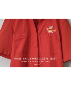 MILITARY リジェクト 訳あり品 実物 USED イギリス ROYAL MAIL ロイヤルメール S/S オープンカラーシャツ RED【クーポン対象外】【I】