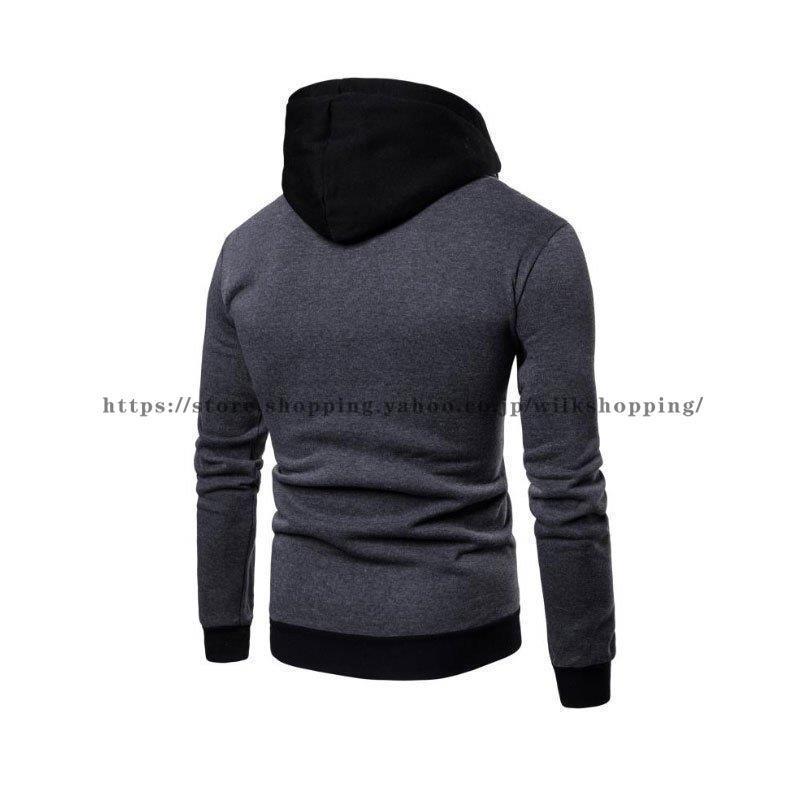 スウェットジャージ ジャケット メンズ 秋新作 スウェット パーカー トレーナー フード付き 偽二枚 スウェットジャケット アウター スポーツ ジャージ - 画像 (3)