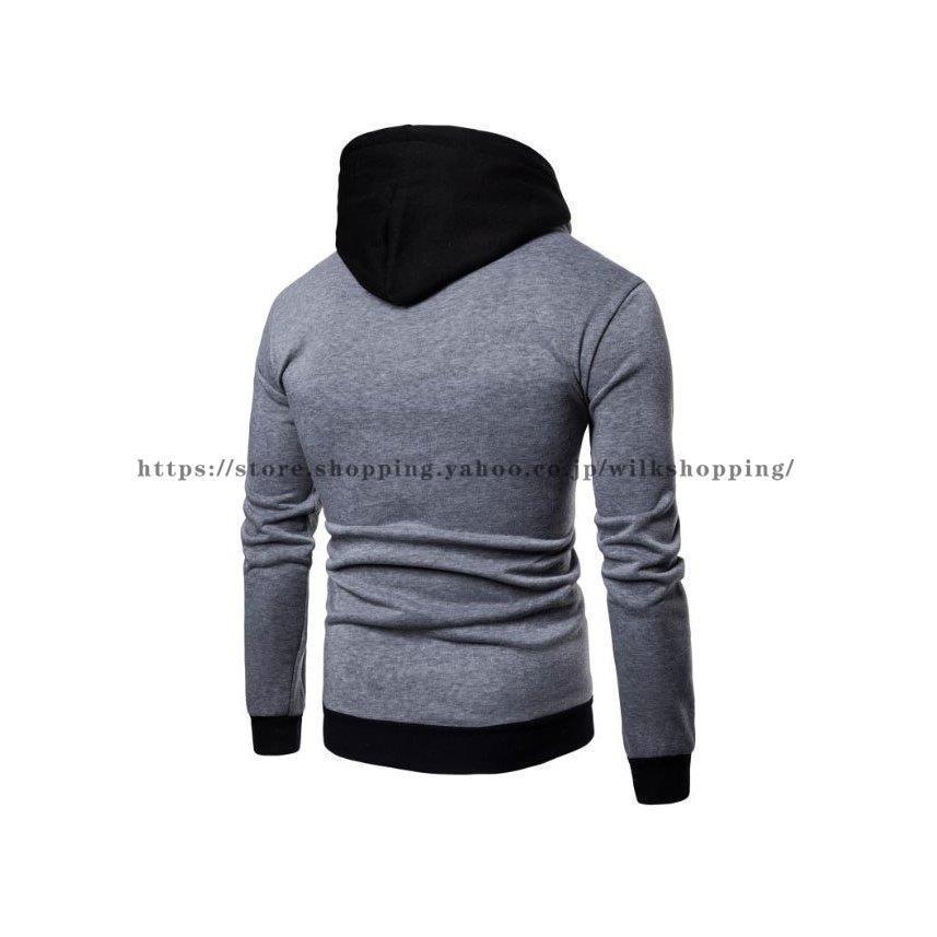 スウェットジャージ ジャケット メンズ 秋新作 スウェット パーカー トレーナー フード付き 偽二枚 スウェットジャケット アウター スポーツ ジャージ - 画像 (6)