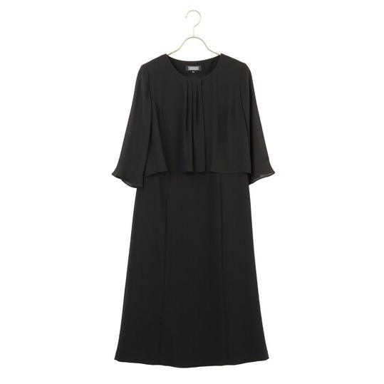 AOYAMA 【洋服の青山】ブラックフォーマルスーツ ワンピース 喪服 レディース 春夏秋冬 黒無地 大きいサイズ 2点セット アンサンブル ジャケット 冠婚葬祭 セレモニー - 画像 (6)