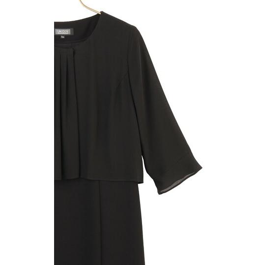 AOYAMA 【洋服の青山】ブラックフォーマルスーツ ワンピース 喪服 レディース 春夏秋冬 黒無地 大きいサイズ 2点セット アンサンブル ジャケット 冠婚葬祭 セレモニー - 画像 (8)