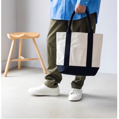 ふるさと納税 豊川市 三河木綿刺子織バッグ sasicco OBIトート (黒)