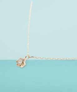 ふるさと納税 甲府市 10金イエローゴールド製 1粒 ダイヤモンド 0.08ct プチネックレス 【1449551】