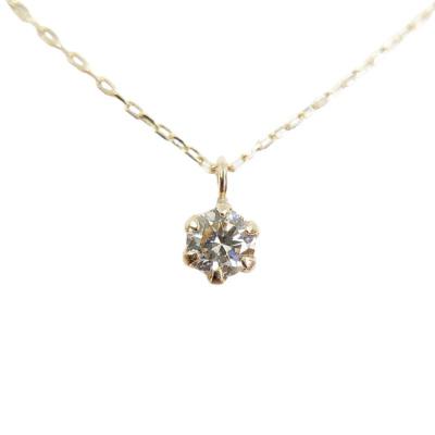 ふるさと納税 甲府市 10金イエローゴールド製 1粒 ダイヤモンド 0.08ct プチネックレス 【1449551】 - 画像 (2)