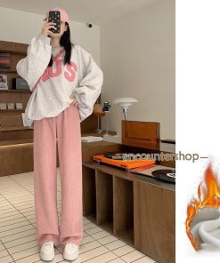 チノパンツ ワイドパンツ ロング丈 コーデュロイ あったかい お出かけ 裏起毛パンツ 裏ボア 体型カバー 可愛い 無地 楽ちん 秋冬 暖かい ゆったり パンツ