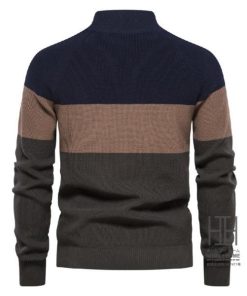 ホームアイホーム ニットジャケット カーディガン メンズ 冬 ファスナー ビジネス ニット 綿 大きい 長袖 ボーダー柄 おしゃれ 柔らかい 防寒着 秋 秋服 冬服 紳士カーディガン