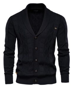 ホームアイホーム カーディガン メンズ ニットセーター Vネック スタイリッシュ ケーブル編み ワンポイント アウター おしゃれ 春 秋服 冬服