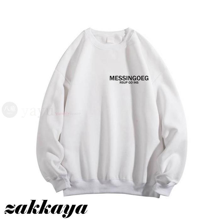 トレーナー メンズ 裏起毛 長袖 クルーネック 文字ロゴ ビッグシルエット パーカー フードなし プルオーバー ゆったり トップス - 画像 (7)